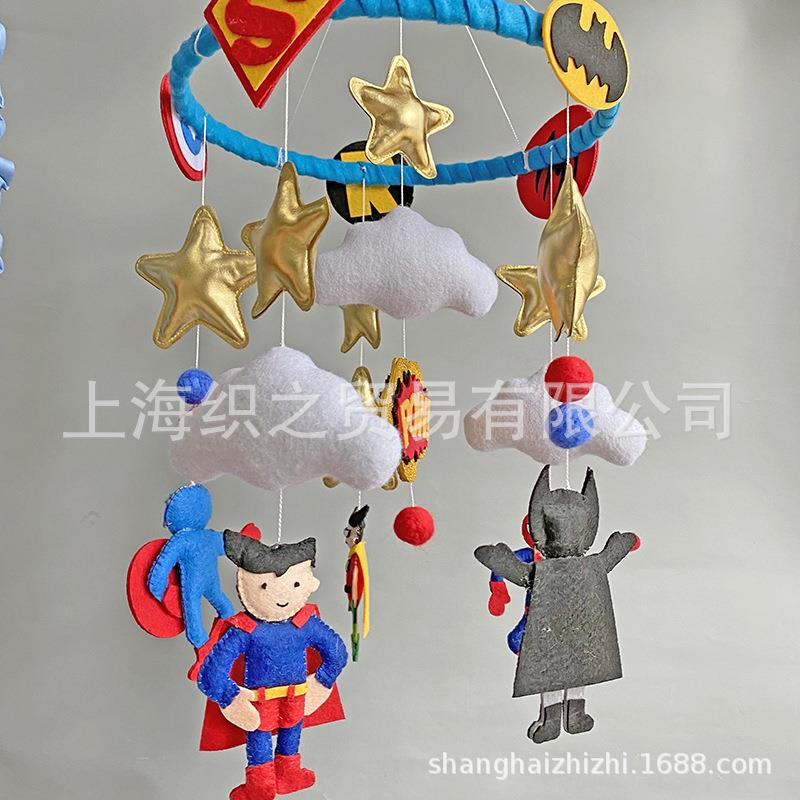 婴儿布质床铃新生儿旋转英雄联盟玩偶安抚玩具宝宝床头摇铃音乐