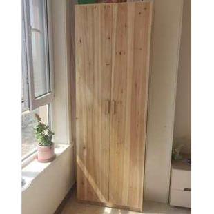 衣柜纯实木对开门家用儿童卧室原杉木衣橱简约现代挂衣柜租房