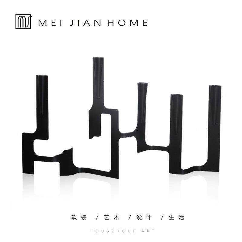 金属创意烛台极简现代黑色几何摆件样板间售楼处餐桌面装饰摆设品,农用物资,其他肥料,淘宝优惠券,粉丝福利购,淘宝优惠卷