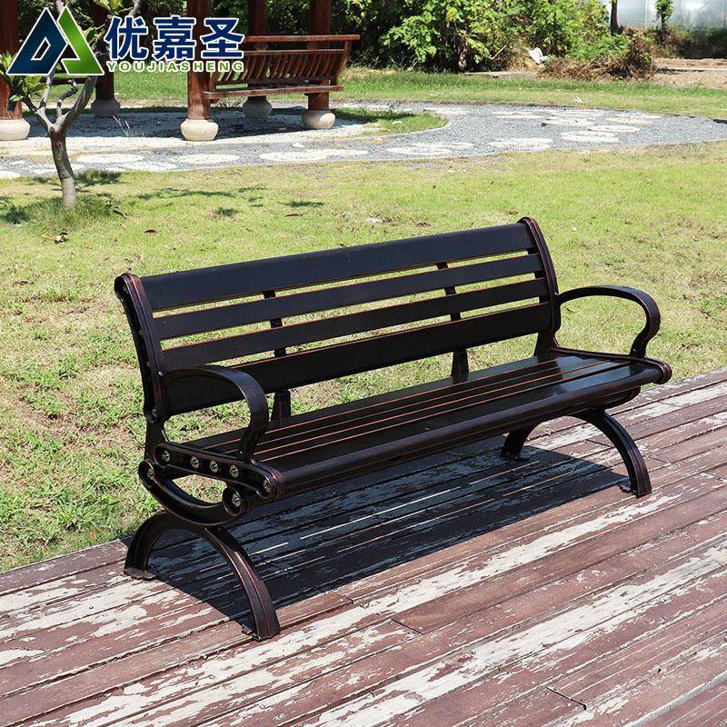 铝合金休闲公园椅户外景区公园花园庭院铸铝座椅室外金属长椅排椅