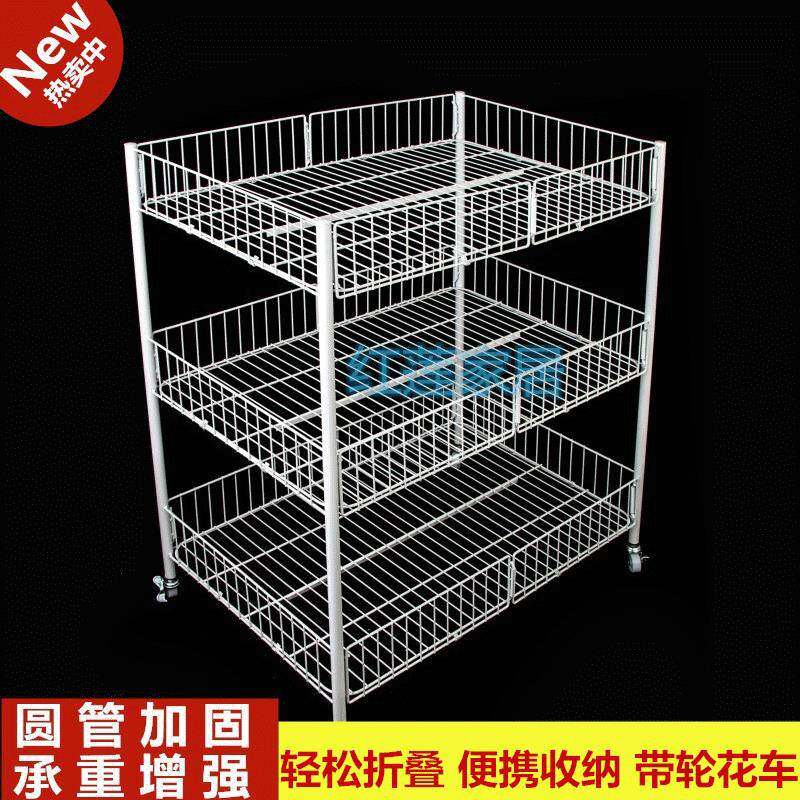 折叠手推促销花车货架带轮移动展示台架子耐用便携摆地摊小推车