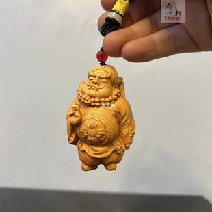 崖柏黄杨木雕青年钟馗挂件人物降妖除魔一念之间手把件手工艺