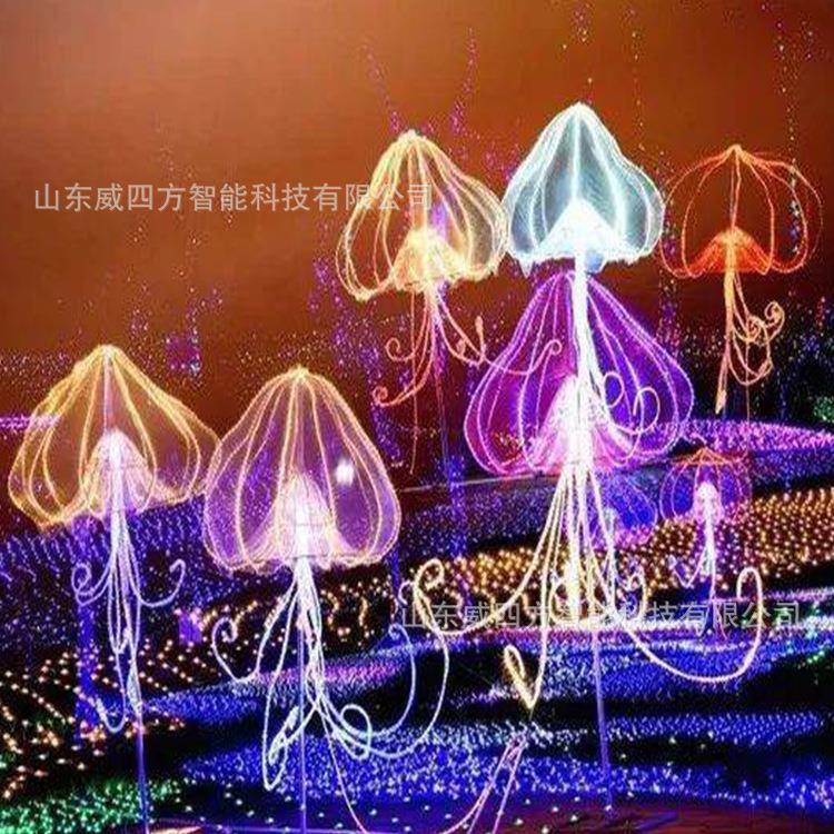 2021新年春节元宵水母卡通造型琵琶音乐主题夜晚梦幻灯光节生产厂