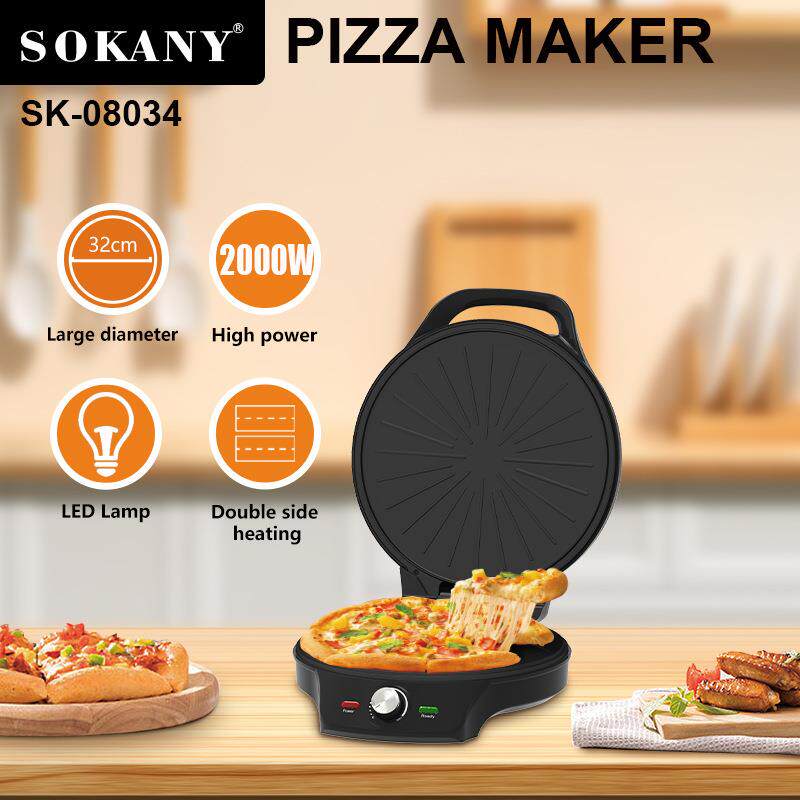 出口SOKANY08034披萨机电饼铛煎饼机不粘加热煎烤机三明治可丽饼