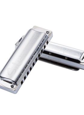 孔声10孔金属琴格口琴Blues十孔初学ABCDEFG#夜莺演奏型入门