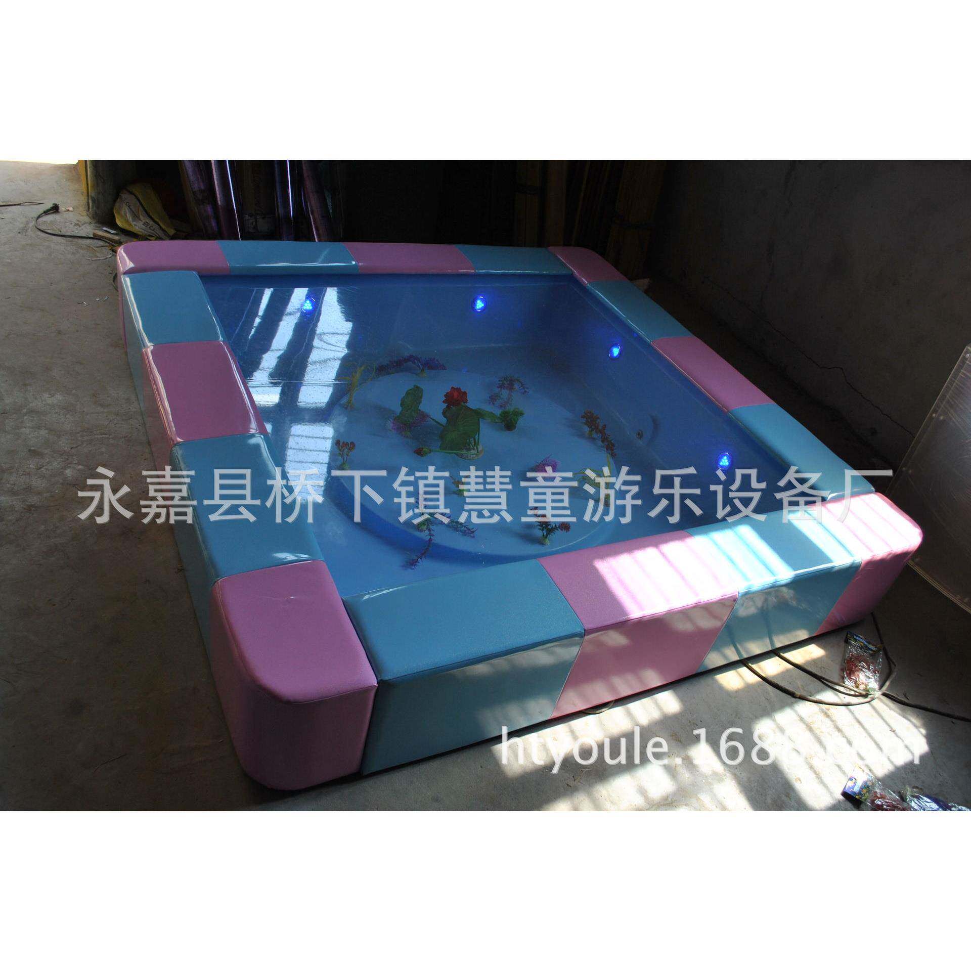 室内淘气堡大型游乐设备电动水床玻璃钢水床儿童乐园LED彩灯