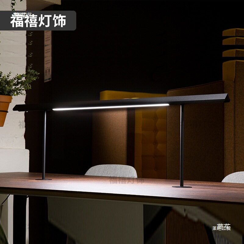 图书馆阅读书桌灯办公桌长条工作灯学校阅览室会议室龙门支架灯具图片