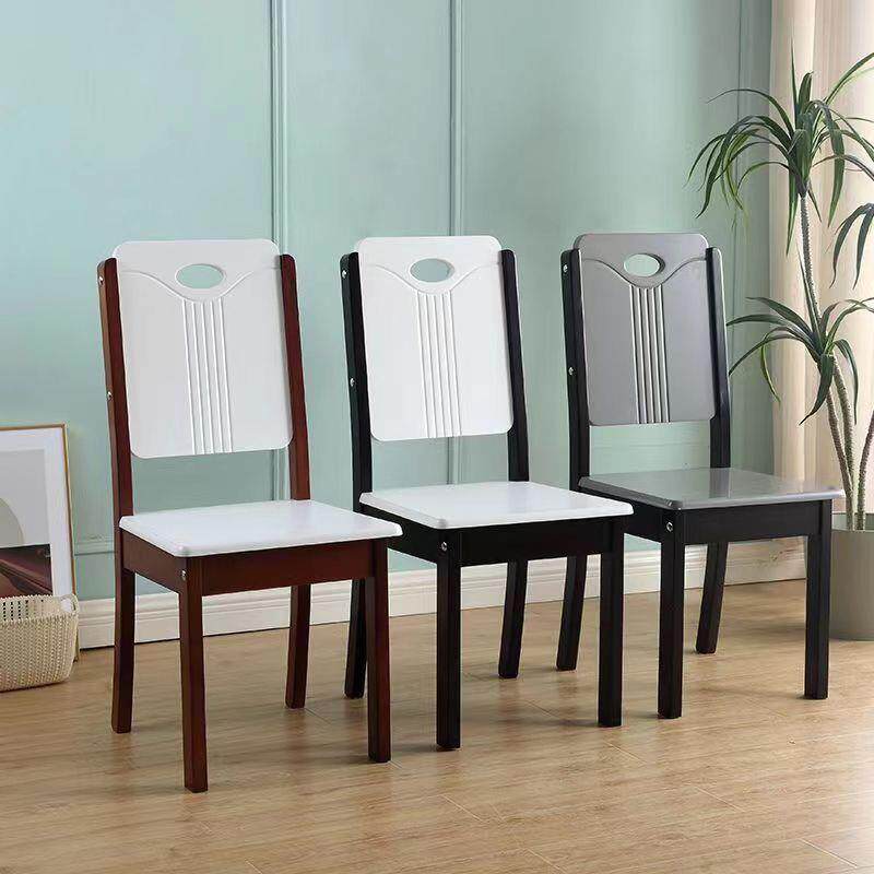 实木餐椅餐桌椅子家用简约现代中式黑白色餐厅原木椅饭店靠背凳子