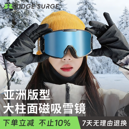 滑雪眼镜磁吸柱面双层防雾护目镜