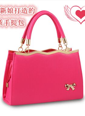 女包结婚包包2024新款女士手提包女红色皮包时尚新娘包单肩斜挎包