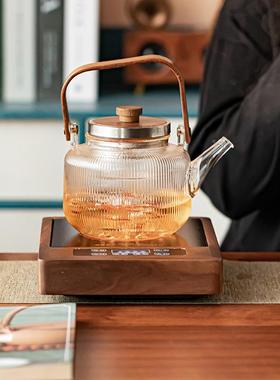 新款桃胡木电器陶炉围炉煮茶大功率加厚玻璃耐高提81720温蒸煮茶