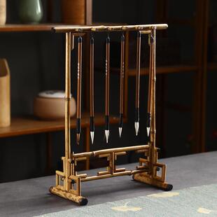 挂悬法挂VBY文房书四宝竹子笔搁展示毛笔收纳式多创意毛笔支架