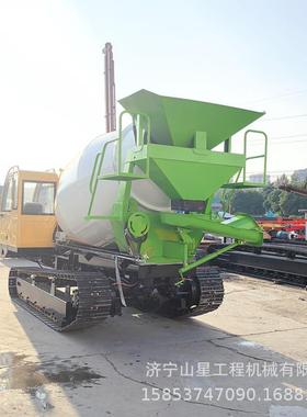 修建隧道履带式混土罐车大型4方钢凝制链搅拌IRK车料接轨料拌一体