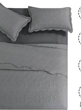 绗缝防床盖大号ERW床罩套装家纺加接床罩厚滑盖毯四季通拼用