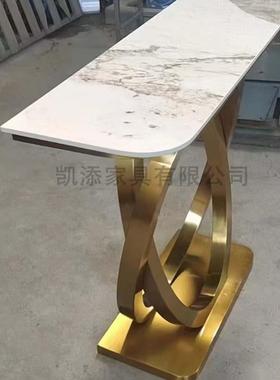 台轻关岩板玄关半圆玄柜靠墙奢入户极简酒店走廊KT025玄关桌岩板