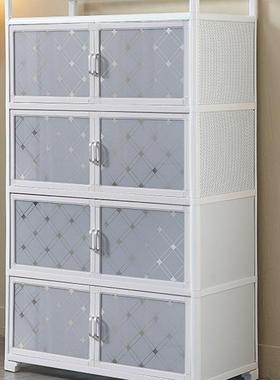 铝合餐边家用厨RXZ房碗柜简柜易储物柜茶不水柜金多层经济型锈钢