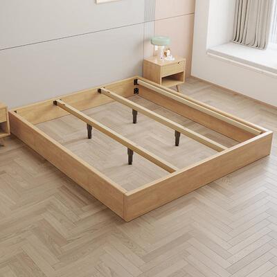 酒店简约现木排骨ZJ-CQC榻榻米矮床代架子靠1.5无床头无背落地实