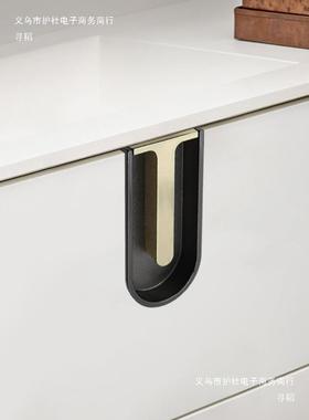 圆形拉嵌式手衣柜橱柜抽屉柜门WGV隐子形内嵌式开槽柜移入门把手