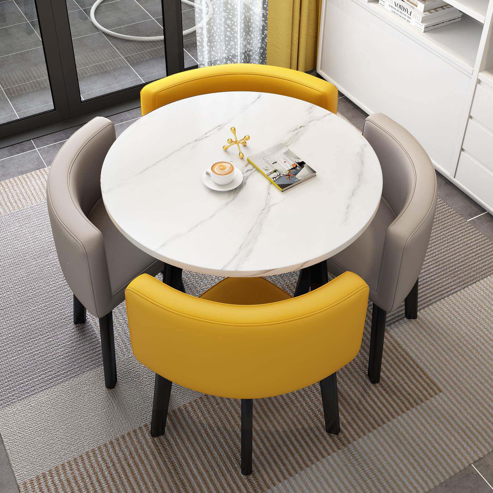 I厂888家销休闲会客1小吃学校餐厅店面一桌店四椅饭店单位餐桌直