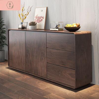 现玄代简约实木餐边柜客厅简QBN意极实木斗柜餐厅收纳储式物柜关