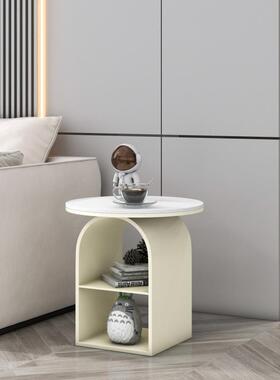 客家用玻小茶桌璃现厅代户简约小型边柜奶油风边几KKZ圆形双层小