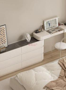 尾梳妆台斗柜一体简约现IWR代收纳卧室极窄妆油奶30c床m柜书装台