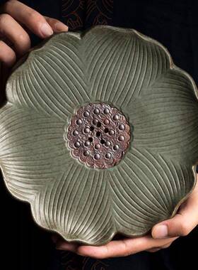 陶迷创意莲花壶承容量家用隔热养壶垫排蓄大用小盘干YPB泡日式壶