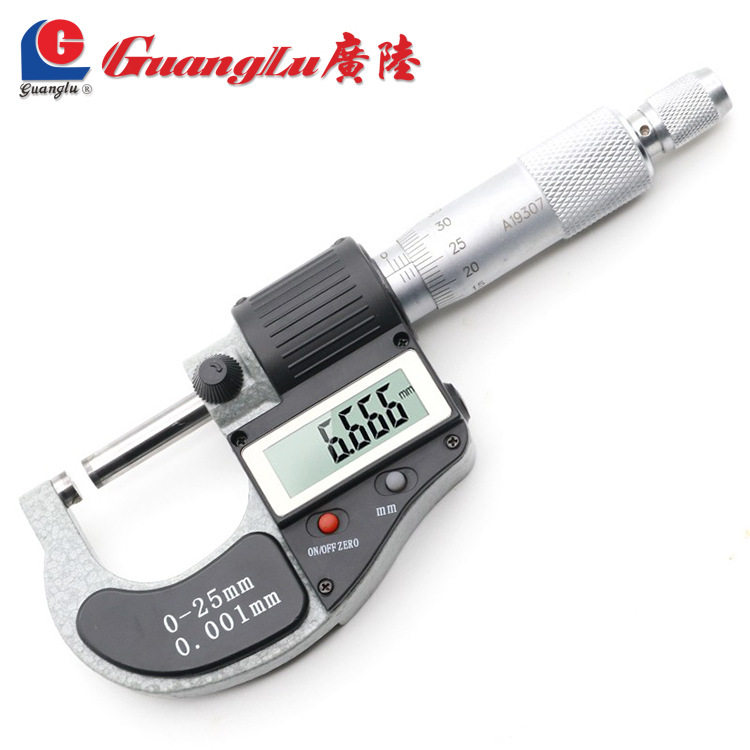广陆数显外径千分尺测厚仪 电子精度0.001电子螺旋测微器