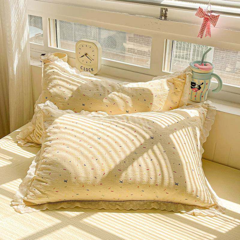 床a类款双层纱四件套4纯棉全棉花边被套床单新被罩3上用ytj5747.