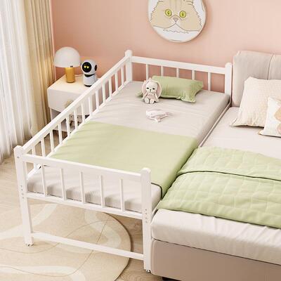 7T儿延童床铁艺拼接带边护栏加BLF无宽缝衔接大人婴儿防摔单人小
