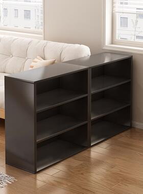 书架置客物架格落地厅沙发边子柜黑色收KZN纳侧柜靠墙储物柜书柜