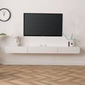 现代简小985户型白色奶油约风壁挂式 批N 悬空实柜木电视客厅家窄款