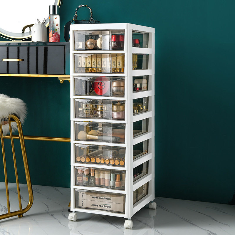 7WLO美甲店甲油胶收纳柜子落地多层置物架子抽屉式工具整理箱推车