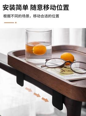 卧室简易床架HCJ1136边免孔床头置物架隔板实木收纳桌打面置中古