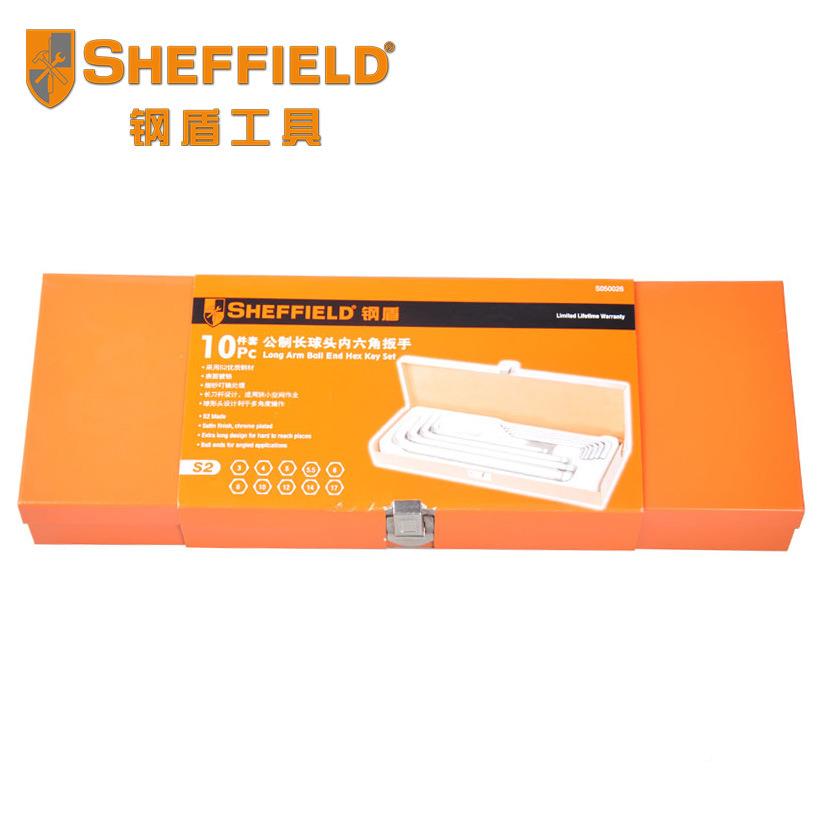 盾铁内盒装S050026络钒钢内六2角扳手大号10件1套钢公制加长球头