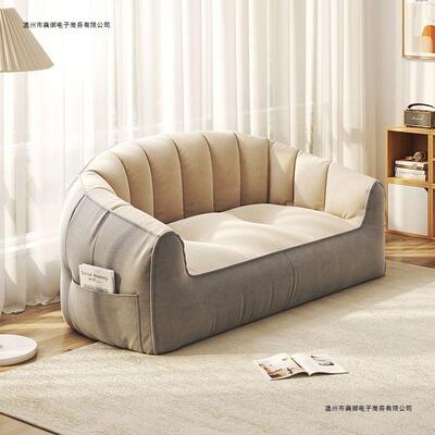 可单睡双人卧室红地上出租屋小沙发宿舍躺可LMG房间懒榻人沙网发