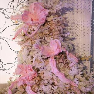 大型纸艺梦蝶路引花婚礼造型摆件橱窗装饰立体手工飘带塑型纸花