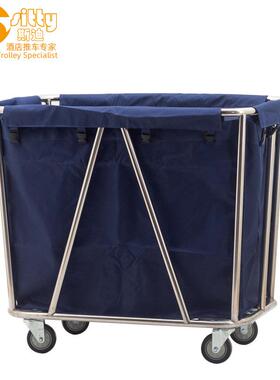 专业生产SITTY斯迪90.3202H不锈钢斜柱加强型布草车清洁车服务