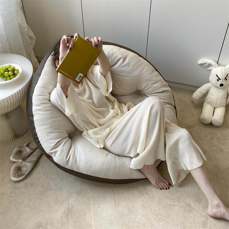 榻榻米坐垫靠背一体地上坐墩厚蒲团懒人沙发地毯坐垫卧室地垫椅