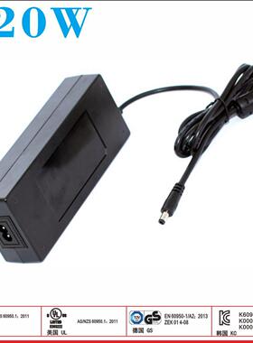 110W120W18V6A电源适配器CE认证开关电源FCC,LED灯带出口南美RC