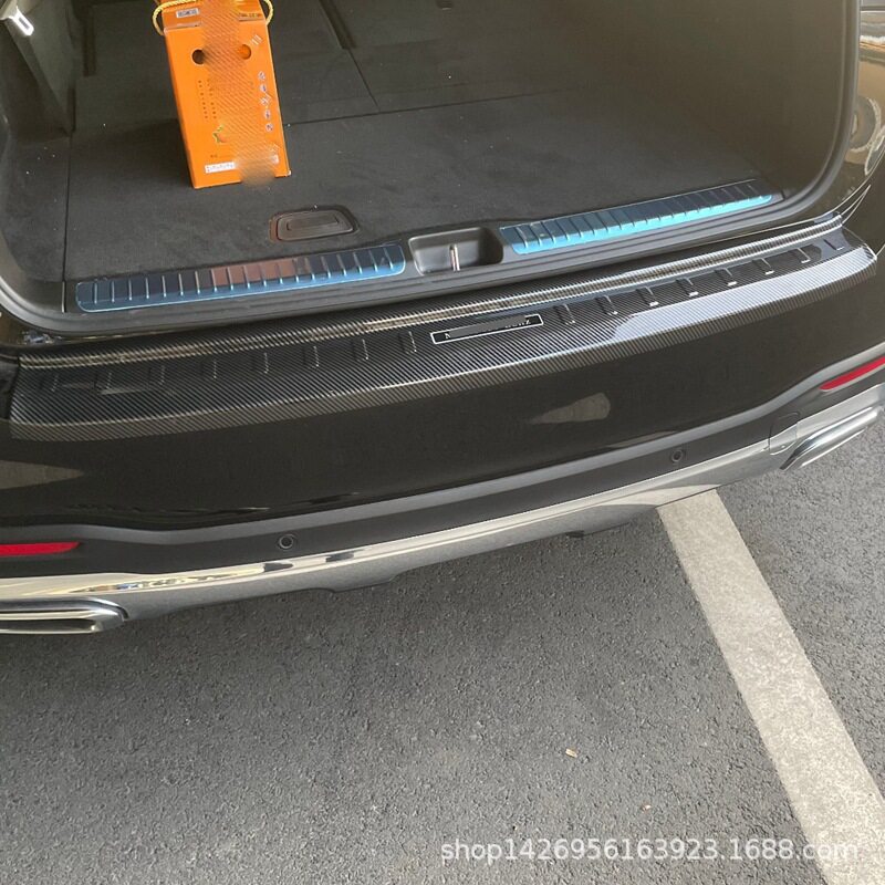 21奔驰GLS后护板ABS碳纤改装门槛条 适用Benz gls尾门迎宾脚踏板K