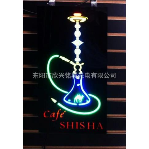 60*30厘米LED树脂广告招牌霓虹灯招牌shishacafe水烟广告牌