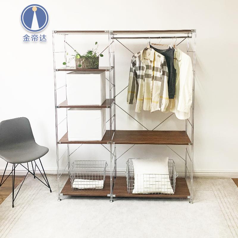 金帝达新款日式简约风格可拆卸铁艺收纳架厨房卧室搁架落地置物架