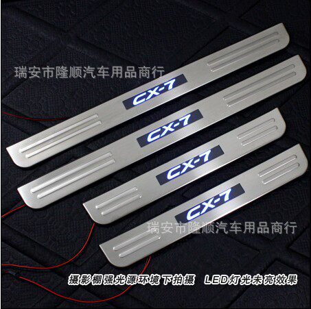 适用于马自达CX-7不锈钢LED迎宾踏板带灯门槛条
