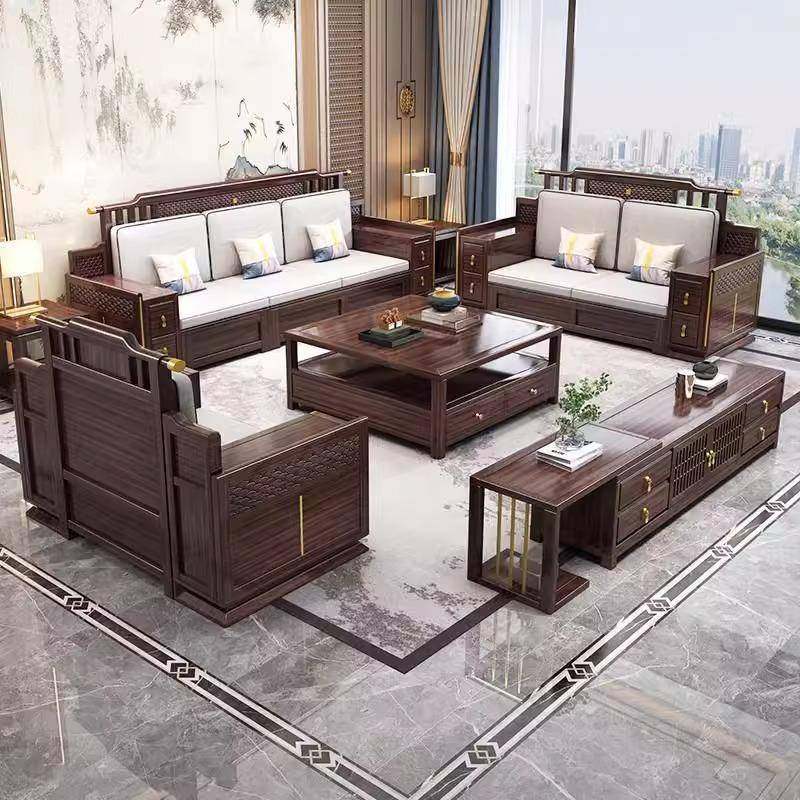 乌金木新中式实木沙发客厅组合现代冬夏两用大小户型高箱储物沙发,机械设备,其他机械设备,淘宝优惠券,粉丝福利购,淘宝优惠卷