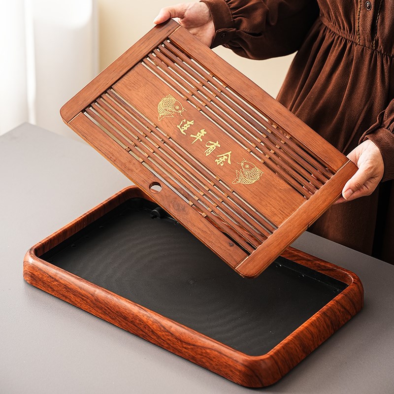 高端茶盘家用2024新款实木茶托盘茶具办公室用小型排沥水干泡茶台