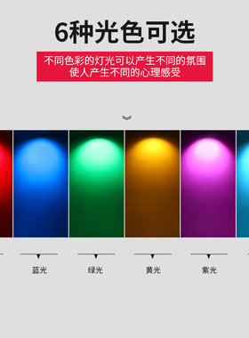 明装彩光射灯led单灯红光蓝光绿光红色蓝色绿色吸顶射灯彩色七彩