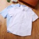 童装 儿童衬衫 白色衬衣纯棉翻领中小学生校服2020夏季 短袖 男童夏款