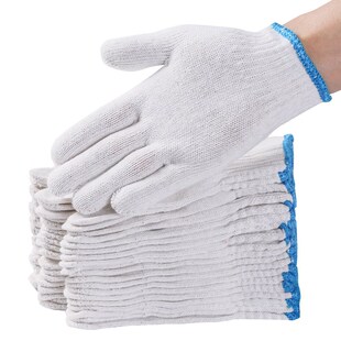 白棉线手套劳保耐磨工作加厚白纱劳动干活工地男工人防滑纯棉劳工