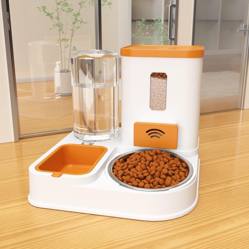 猫咪饮水机自动喂食器猫碗猫盆食盆狗食盆狗碗喝水一体器幼猫粮碗